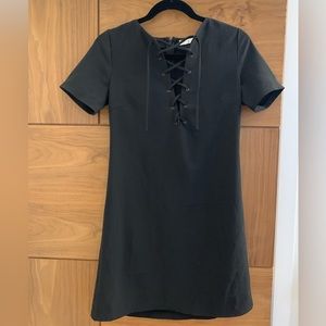 Black Lace Up the Front Dress